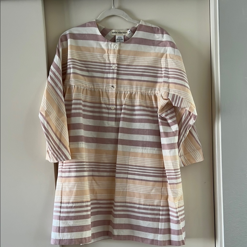 Mara Hoffman • Sand Striped Button-Front Mini Dress